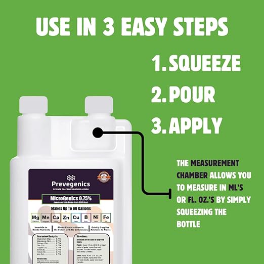 MicroGenics 0.75% | 32 fl. oz. | Contains .75% Magnesium, .75% Manganese, .75% Zinc, .75% Copper, .75% Boron, .75% Nickel and .75% Iron | Liquid Fertilizer | Makes up to 60 Gallons