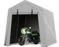 GarveeLife 7 x 10 ft Carport Storage Shed, Portable Garage with Roll-up Zipper Door, Heavy Duty Waterproof Tarp, Storage for Motorcycle, Bike, Firewood, Garden Tools