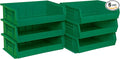 Akro-Mils 30255 AkroBins Plastic Storage Bins, Space-Saving Stackable Bins for Garage, Pantry, Craft Organization, 11" x 16" x 5", Green, 6-Pack
