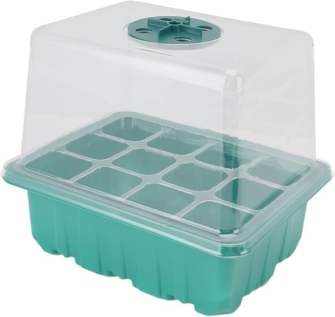 Plant Starter Kit with Reusable Transparent Tray & Adjustable Ventilation, Full LED Grow Light with 5 Brightness Levels - Ideal for Indoor Gardening & Seed Germination