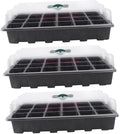 YARNOW 3 Sets 24-Cell Plastic Planting Trays Nursery Germination Boxes for Seed Starting and Sprouting, Gardening Accessory Suitable for Indoor and Outdoor Use