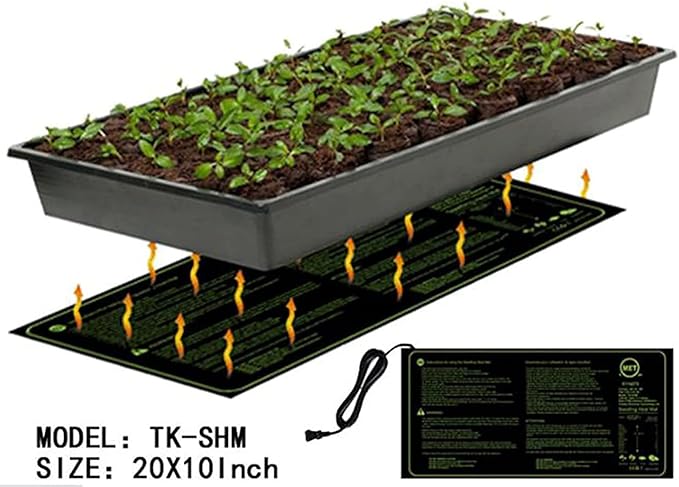 New Plant Heating Mat, Seedling Heat Mat, Waterproof Nursery Heating Mat, Digital Thermostat (20in10in)