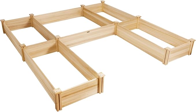 COSTWAY Garden Bed, Wooden Planter Box Stand with Large Planting Space for Vegetables, Fruit, Herbs, Flower, Garden Planting Bed for Backyard, Patio, Balcony