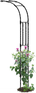 Half Garden Arch - Wall Trellis for Climbing Plants Outdoor, Metal Arch with Plastic-Coated Steel Pipe, Arbor Trellis for Lawn, Patio, Backyard Decorations, 24in(L)*94.5in(H)