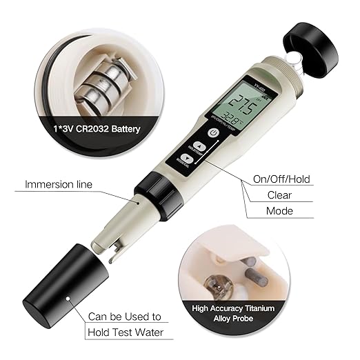 ZuanXin PH Meter, 4 in 1 Digital Water Quality Tester with PH/ORP/Temp/H2, PH Tester for Drinking Water, Swimming Pools, Hot Tubs, and Spas