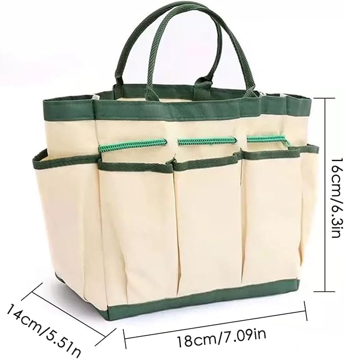 Gardening Tool Carrying Bag - Multi-Pocket Organizer, Heavy-Duty Waterproof Fabric, Handles, Lightweight Design Garden Equipment Holder | Outdoor Storage Tote Used for Camping Trips, Backyard