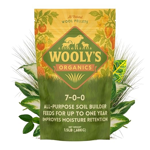 Wooly's Organics All Natural Wool Pellet Fertilizer, 7-0-0 NPK, All-Purpose Soil Builder, 1.5 lb