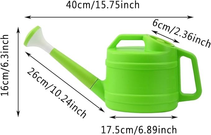 2 Gallon Watering Can, Watering Can for Outdoor Plants with Removable Long Spout, Large Plastic Watering Can for Indoor Outdoor Garden Flowers Plants (Green)