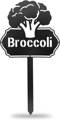 CUTHOLLOW Metal Plant Marker Stake Broccoli for Outdoor Indoor, Waterproof 11.8 inch Cute Garden Plant Labels Sign Tag for Vegetables, Farmhouse Greenhouse Decor - Funny Gardening Gifts