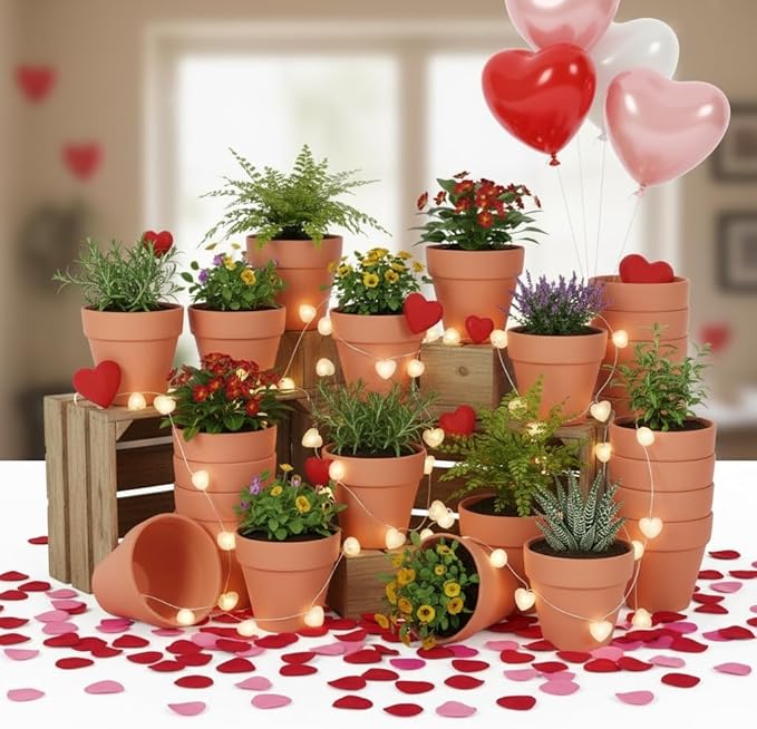YESIACE 24 Pack 4 Inches Terracotta Plant Pots, Terra Cotta Planter with Drainage Holes, Perfect for Planting, Painting, Weddings and Parties (4inch/Original Color)