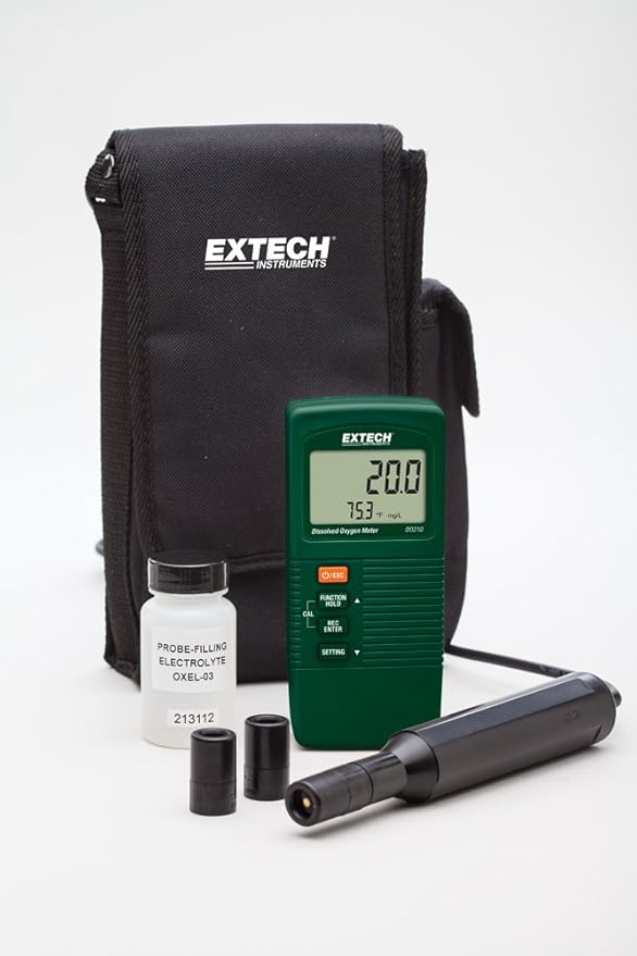 Extech DO210 - Dissolved Oxygen Meter - Portable Water Quality Tester with Temperature Compensation, Altitude & Salinity Adjustments