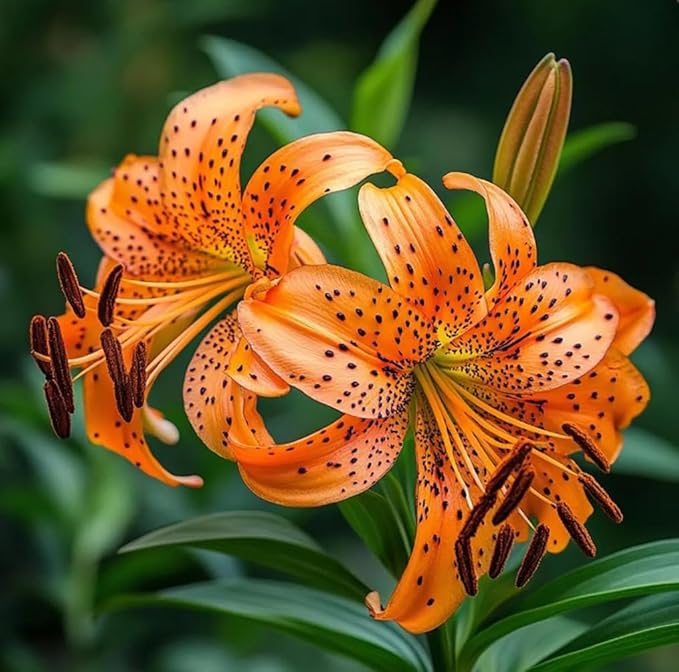 50PCS Tiger Lily Seeds Orange Flower Easy Grow Perennial Summer Bloom Pollinator Friendly Garden Plant