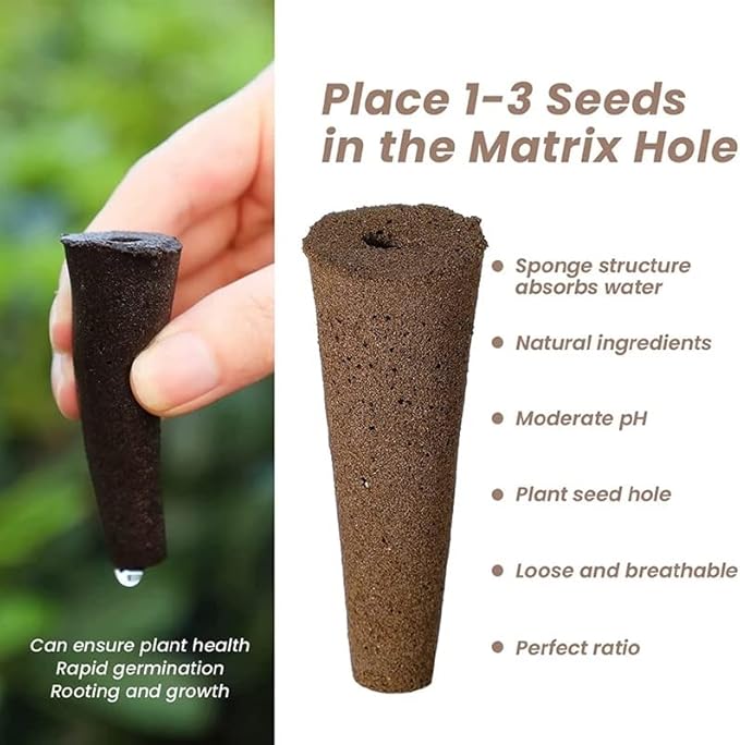 Tvoip 50 Pack Grow Sponges, Eco-Friendly Plant Seed Starter Sponges Compatible Seed Pod Replacements Root Growth Sponges Gardening Accessories Suitable Garden System Seed Starting (50 Pack Sponges)…