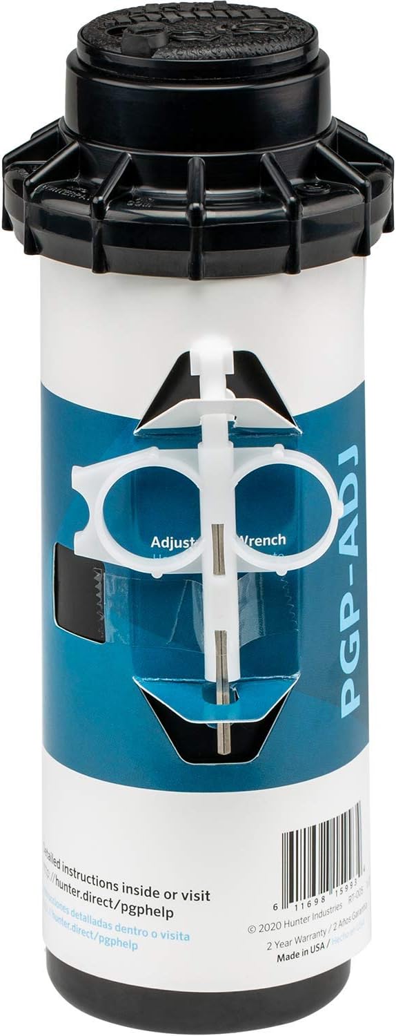 Hunter PGP-ADJ 3/4" Rotor Sprinkler Head, Adjustable 40°-360° Arc, 4" Pop-Up Gear Drive Lawn Irrigation Head, 22-52 ft Spray Distance, Preinstalled 3.0 GPM Nozzle