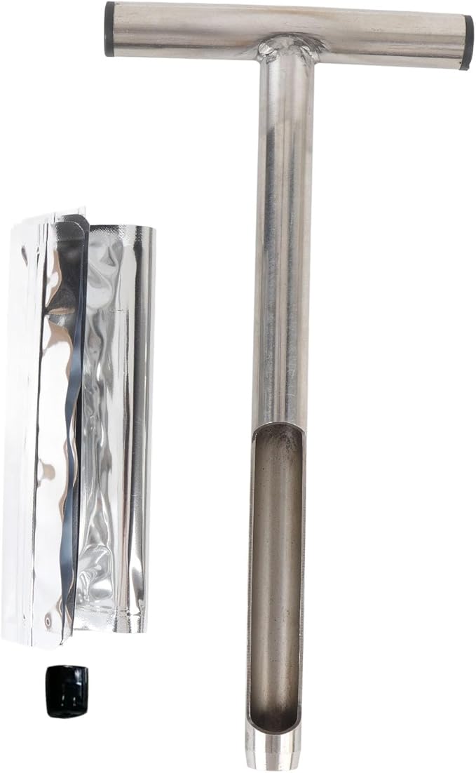 12in Soil Probe, Stainless Steel Soil Sample Probe with 2 Bags, T Handle Soil Test Probe Kits Tool for Soil Sampling, Home Plant Care, Garden, Farm, Lawn