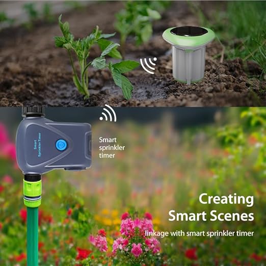 Smart Soil Meter 3-in-1, Soil Test Kit for Moisture, Light, Temperature & Fertility, Digital Sensor APP, Water Alarm for Garden, Farm, Lawn, Indoor