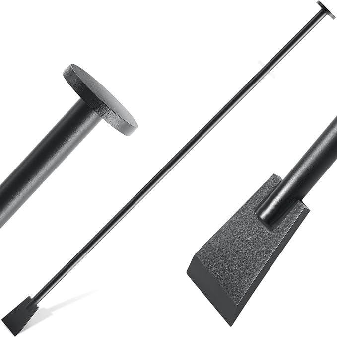 69 Inch Tamping and Digging Bar Steel Bars Post Hole Digger Tamping Bar (Shovel Shape, Black)