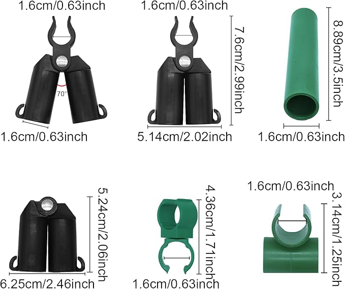 36Pcs Adjustable Plant Trellis Connector Clip Plastic Plant Connector Stakes Garden Plastic Connector Connecting Joint Buckle Clip 16mm