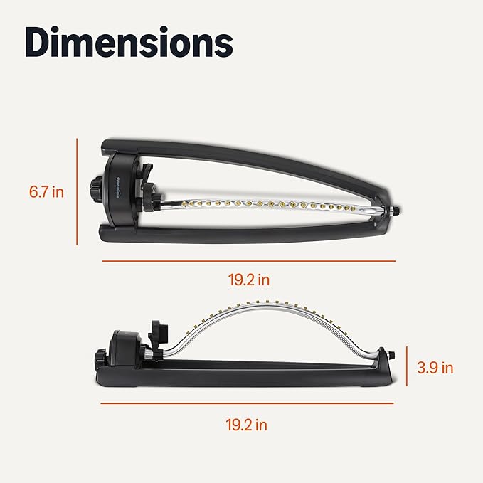 Amazon Basics Oscillating Sprinkler for Yard, One Size, 1-Pack, Black