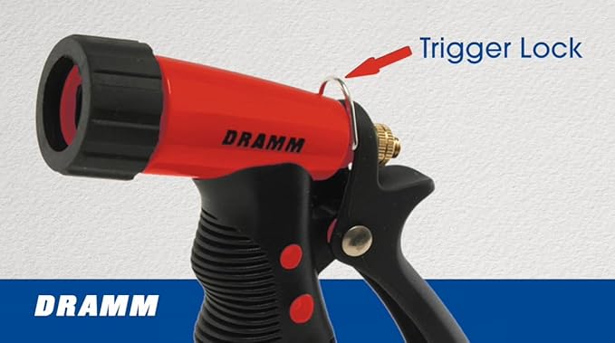 Dramm ColorStorm Premium Pistol Spray Nozzle – Heavy-Duty Adjustable Garden Hose Sprayer with Ergonomic Grip & Variable Water Patterns for Garden, Car, Deck, and Outdoor Cleaning – Blue