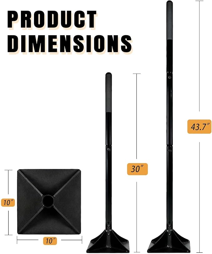 Steel Tamper Tool with 48 inch Handle, 10''x10'' Gardening Hand Tools for Leveling Ground Installing Pavers Driveway, Garden, Yard and Repairing Blacktop