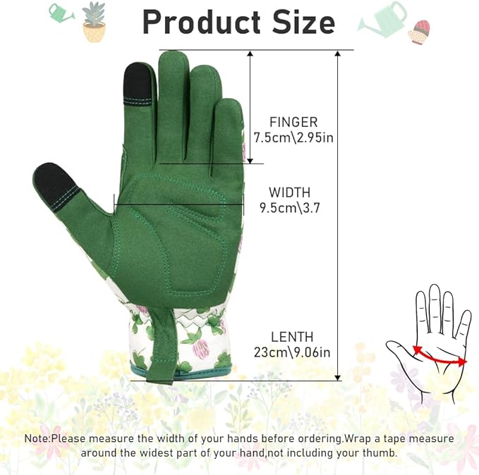Ainiv Womens Gardening Gloves,Touchscreen Compatible Working Gloves for Weeding,Leather Garden Glove for Women Thorn Proof
