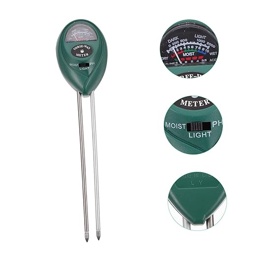 Toyvian 3-in-1 Soil Tester for Garden and Lawn Dual Probe Humidity pH and Light Checker Accurate Soil Test Kit for Use
