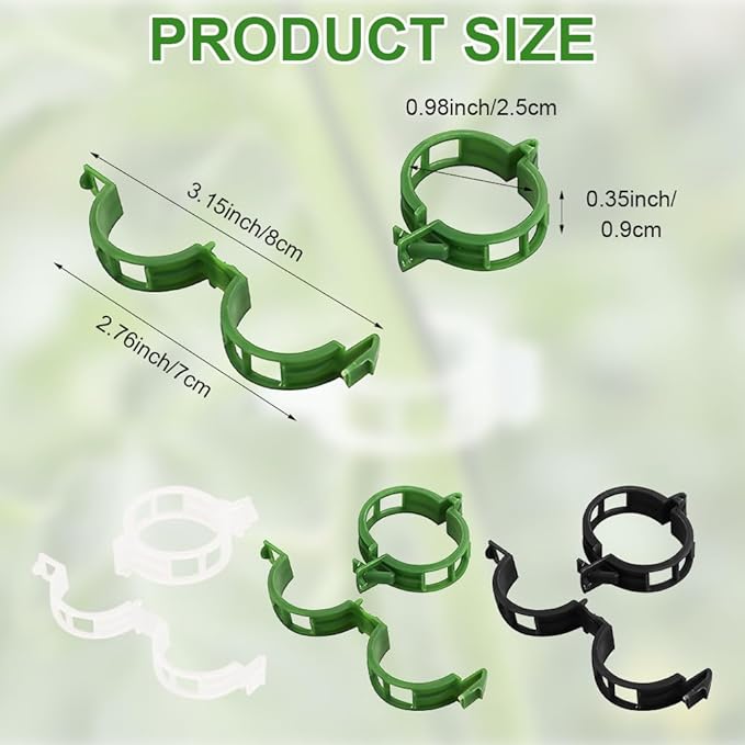 300 Pcs Plant Clips - Plastic Plant Clips for Climbing Plants,Reusable Plant Support Clips for Tomatoes, Vines,Cucumbers, and Climbing Plants,Gentle & Secure Garden Clips for Indoor & Outdoor Use