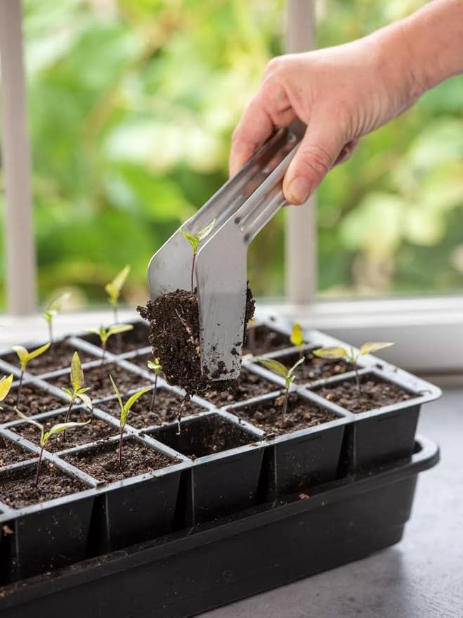 Gardener's Supply Company Seedling Transplant Tongs | Remove Seedling Starters Easily Reduces Root Damage | Stainless Steel