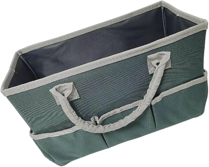 2.Foldable and reusable garden storage, sturdy handheld design with 8 compartments for indoor/outdoor organizer pouches