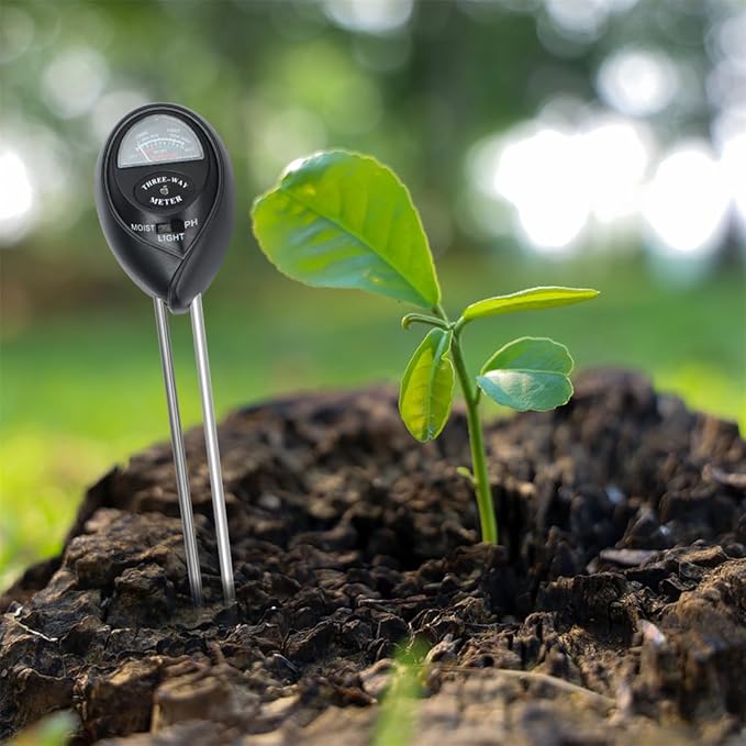 Soil Moisture Meter 3-in-1 Plant Moisture Light PH Tester Soil Hygrometer Sensor Care Soil Tester for Garden Farm Indoor Outdoor