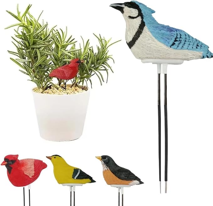Soil Moisture Meter, Bird Shape Plant Water Tester Hygrometer Sensor Gardening Tool, Portable Watering Alarm Chirping Bird Plant Water Tester for Indoor Outdoor Plants Garden Decorations (blue)