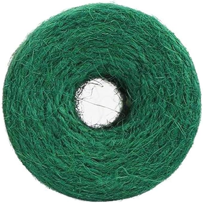 Vivifying 328 Feet Green Garden Twine, Natural 2mm Jute Twine for Floristry, Bundling, Crafts, Chistmas Wrapping (Dark Green)