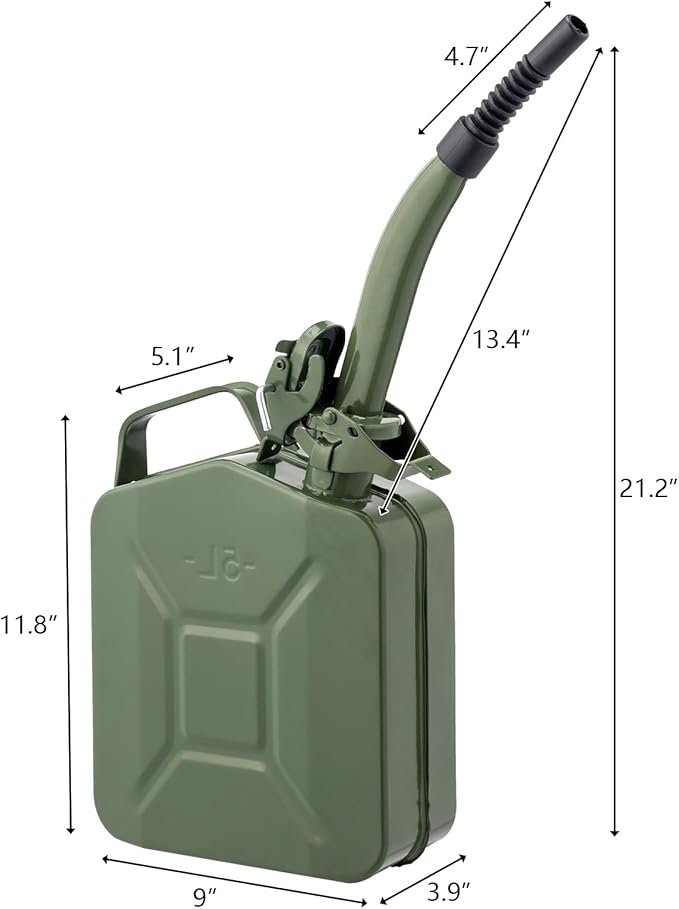 Metal Storage Watering cans, Versatile Water Can, Steel Jar for Cars Trucks Durable Automotive Equipment (5L)