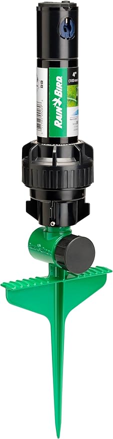 Rain Bird 42SASPG 42SA Gear Drive Rotor Lawn and Garden Sprinkler on Heavy Duty Green Spike, Adjustable 40° - 360° Pattern, 26' - 38' Spray Distance
