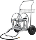 VEVOR Hose Reel Cart, 200/300ft High-Pressure Garden Hose Cart, Hoses Reel Carts with Two Wheels, Handle & Heavy-Duty Mesh Storage Basket, Dual-Purpose Portable Hoses Reels for Garden, Car, Pet