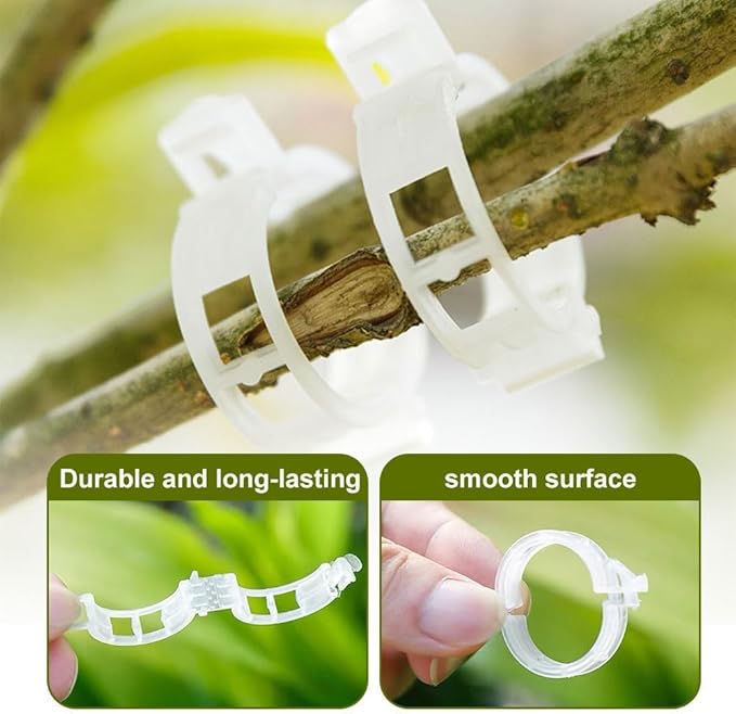 Secured Plastic Plant Clip, 2025 Upgrade Plant Support Clips Reusable Garden Clips, Garden Clips for Climbing Plants, Plastic Trellis Clips Tomato Grape Vine Vegetables Plant Fixing Clips (200, Black)