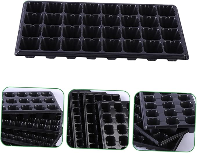 POPETPOP 10pcs Thickened Plant Grow Kit Germination Trays for Outdoor and Indoor Use for Starting Water-Saving and Drought-Resistant for Vegetables and Flowers