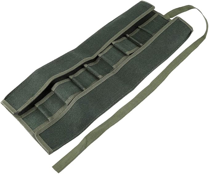 Canvas Tool Bag, Portable Rolling Storage for Gardening Tools with 10 Insert Pockets, Green Organizer