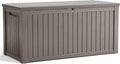 Vixzen 200 Gallon Resin Deck Box, Lockable Outdoor Storage Box for Patio Cushions Storage Furniture,Garden Tools, Pool Supplies, Weatherproof and UV Resistant（Grey，200 Gallon）