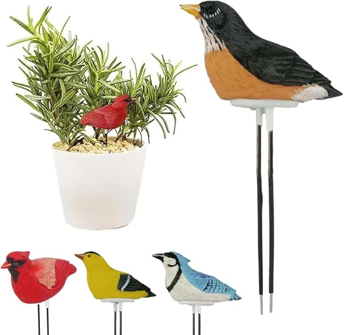 Soil Moisture Meter, Bird Shape Plant Water Tester Hygrometer Sensor Gardening Tool, Portable Watering Alarm Chirping Bird Plant Water Tester for Indoor Outdoor Plants Garden Decorations (black)