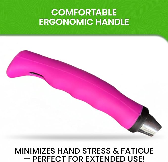 Garden Guru Pink Hand Weeder Tool with Ergonomic Handle - Weed Puller for Planting, Weeding, Flower and Vegetable Care in Lawn Garden Yard | Rust Resistant (2 Pack)