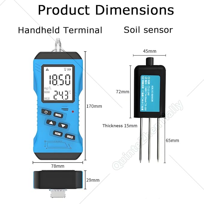 High Accuracy Digital Sensitive 7-In-1 Npk Meter,Multifunctional Soil Fertility Tester,Soil Ph Meter for Garden,Phosphorus,Nitrogen,Potassium Npk Tester,Moisture,Nutrient Conductivity