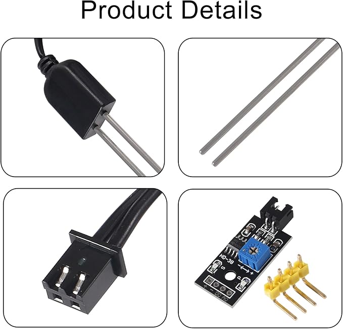 Soil Moisture Sensor, Icstation Humidity Detector, with Corrosion Resistant Probe, Digital Analog Signal Output for Arduino Raspberry Pi Garden Automatic Watering System (10Sets)