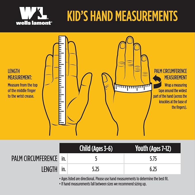Wells Lamont Kids Gardening Gloves – Durable Puncture & Abrasion-Resistant Cowhide – Leather Palm, Safety Cuff, Snug Fit, Winged Thumb – Youth All-Season Work Gloves for Kids – Ages 5-8, Green (952M)