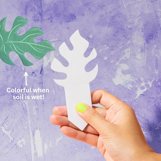Soil Moisture Indicator for Houseplants – Know When to Water, Prevent Overwatering – Biodegradable, No Plastic – 5 Pack (PlantDoc Monstera)