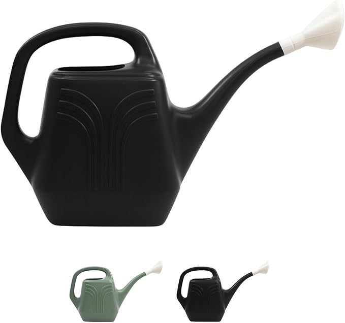 Bloem Promo 2 Gallon (256 Fl Oz) Black Resin Watering Can for Indoor and Outdoor Use