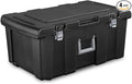 Sterilite 4-Pack Footlocker, Lockable Plastic Utility Storage Container Box, Black - Heavy-Duty Organizing Containers for Home, Garage, Office, and Basement