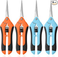 4 Pack Garden Pruning Shears, Stainless Steel Shears, Gardening Shears Scissors Pruning Shears for Gardening Tools (2pcs Blue+2pcs Orange)