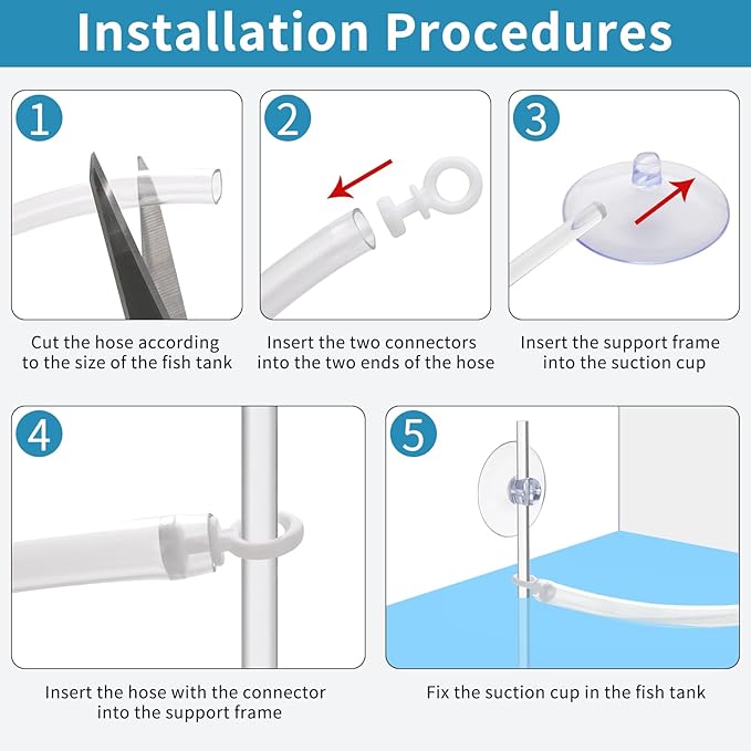 Aquarium Floating Plant Corral Kit for Separating Fish and Floating Aquarium Plants with Lightweight Thin Silicone Tube Height Adjustable Floating Plant Barrier Universal Fit for All Aquariums